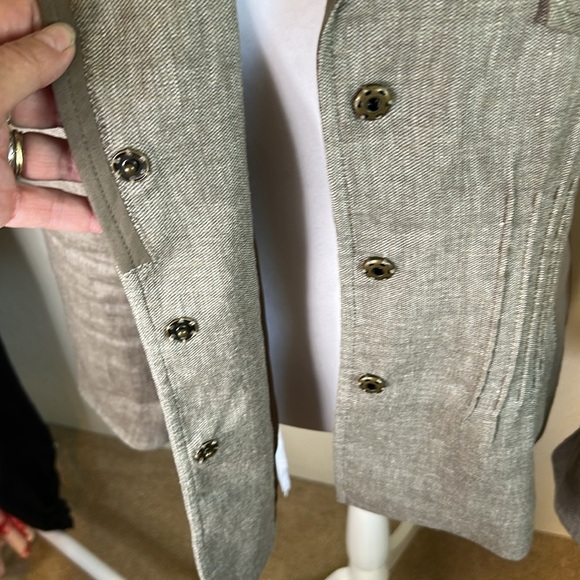 ELIE TAHARI KAHKI FITTED JACKET LIGHT AND DARK GREY SIZE 8 - Picture 8 of 15